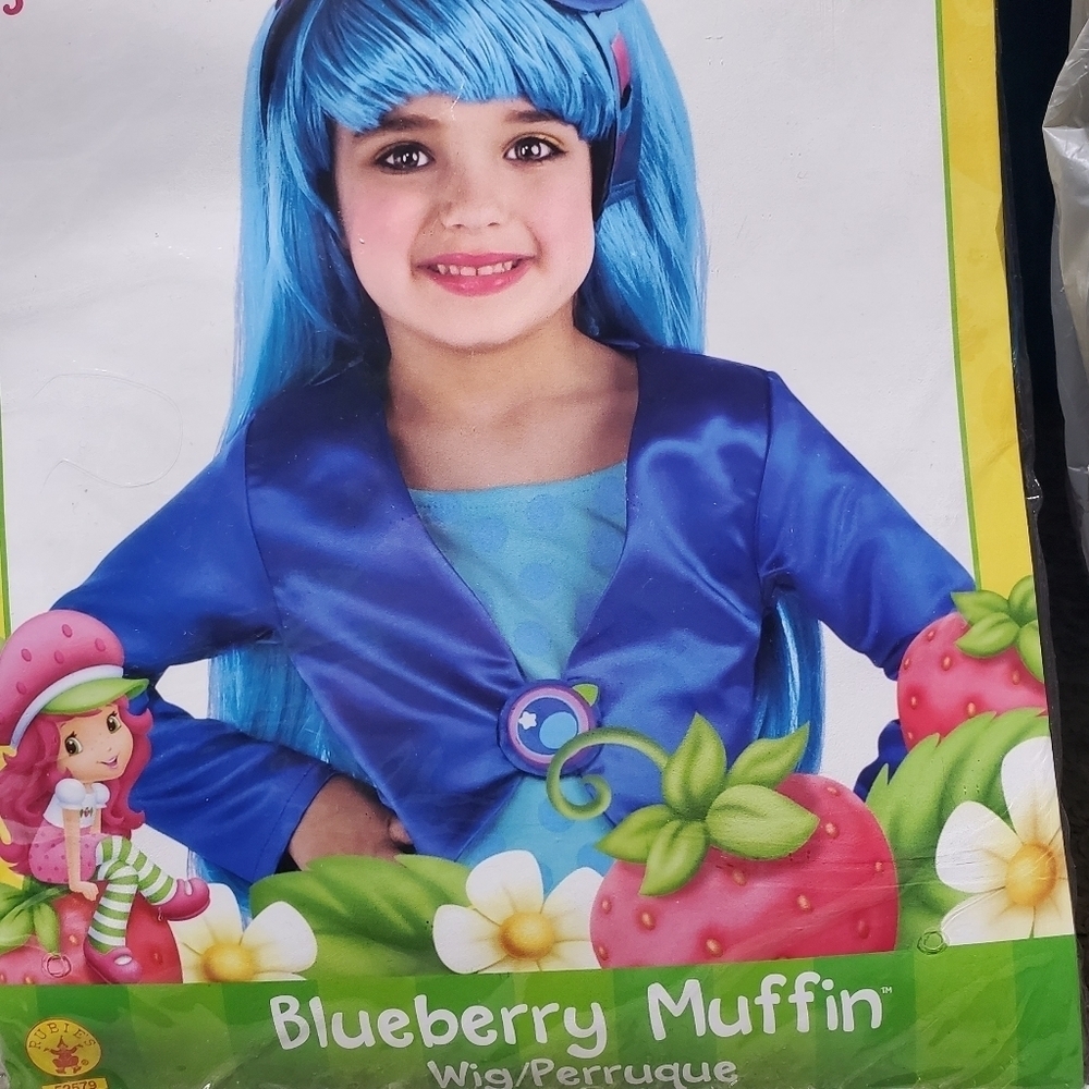 Blue long childs wig